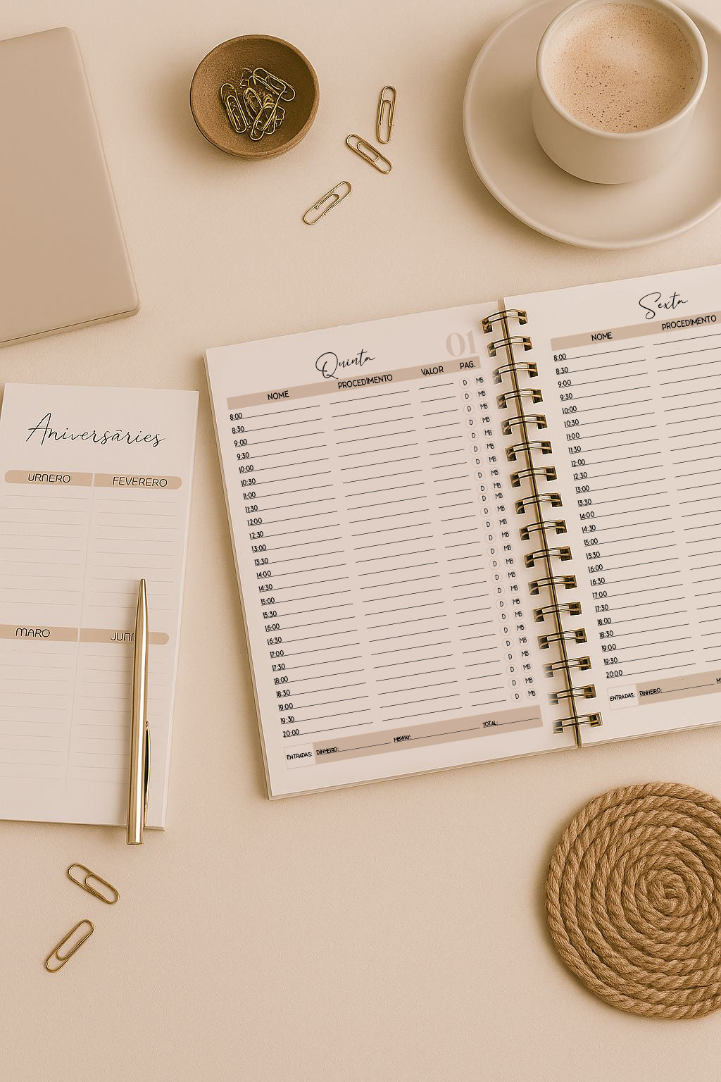 Agenda • Bloco de Notas • Bloco de Encomendas Personalizado _ BUTTERFLY