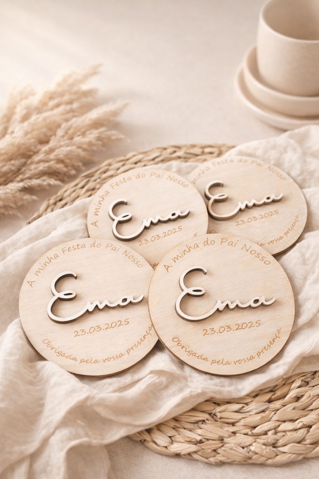 Lembrança Personalizada “Pai Nosso” em Madeira – Nome e Data