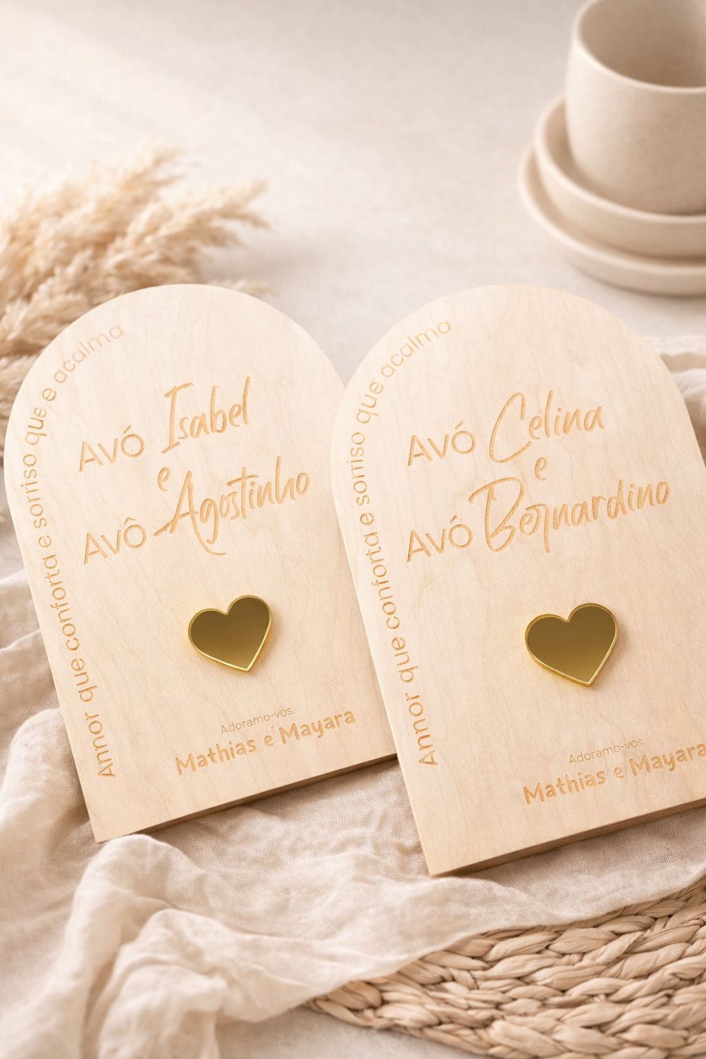 Placa Personalizada para Avós em Madeira – Um Amor que Acalma e Conforta