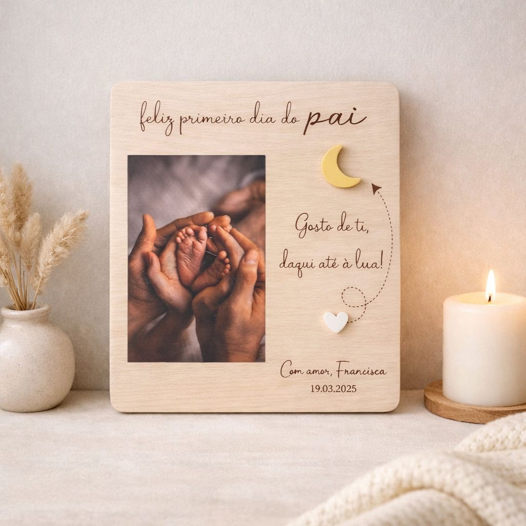 💙 Moldura Personalizada “Feliz Primeiro Dia do Pai”