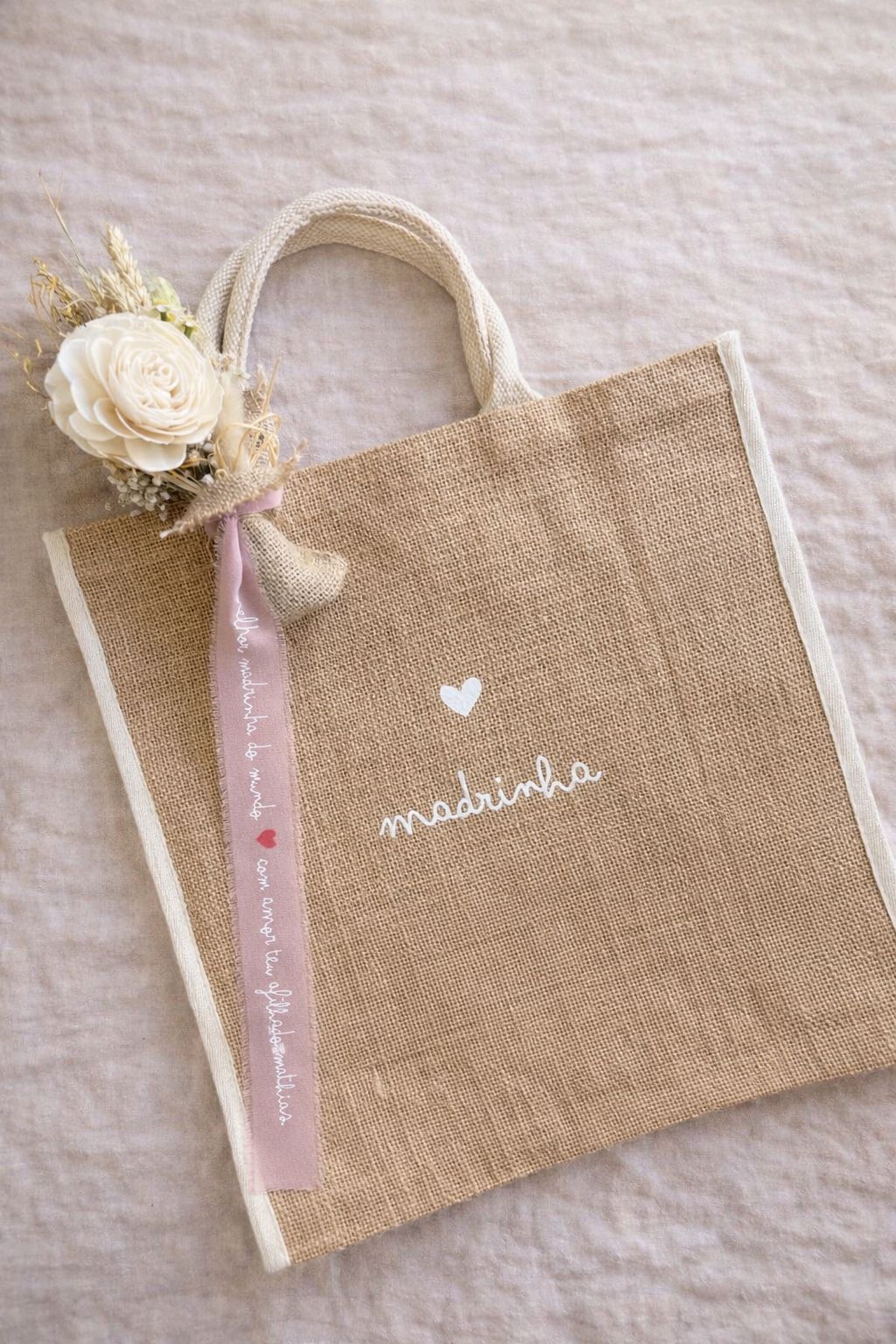 ✨ Saco Personalizado com Flores Secas – Especial Dia de Ramos ✨